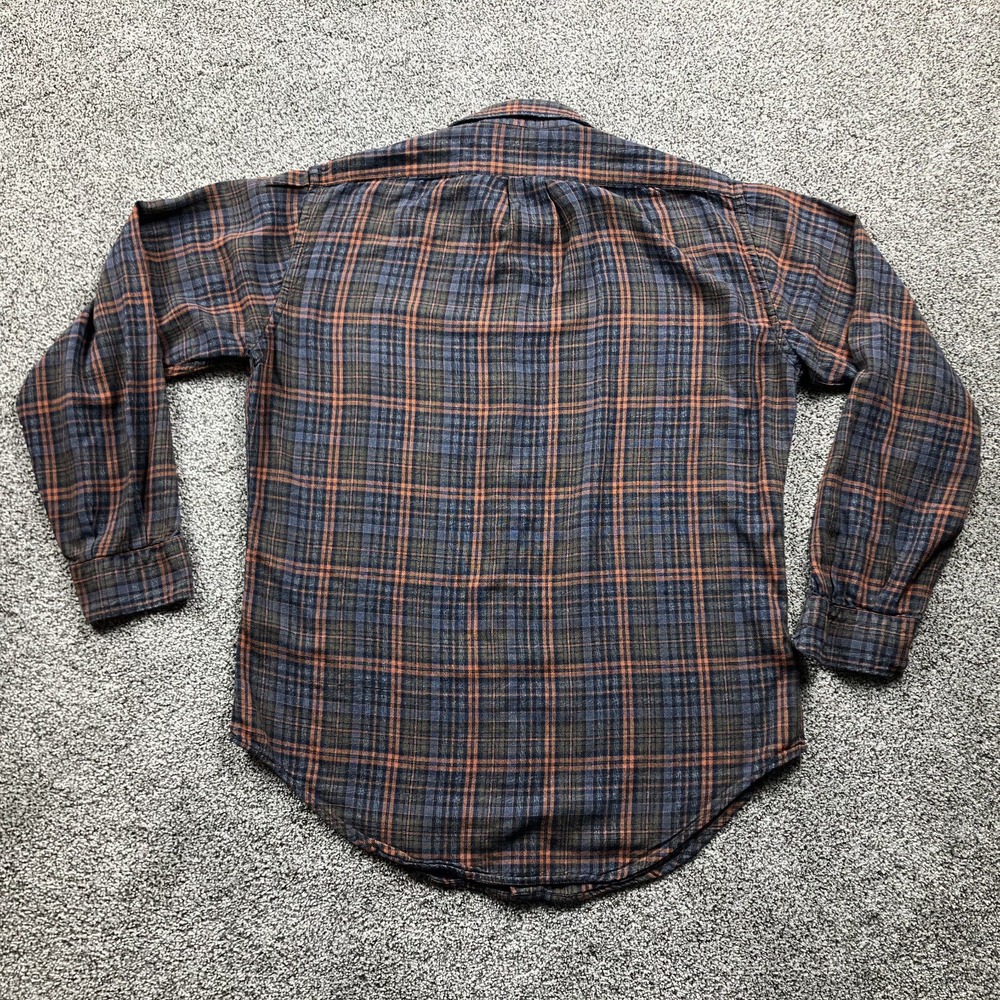 G Vasta Shirt Medium Flannel Plaid Biella Collezioni Button Up Italy Mens - Picture 9 of 10